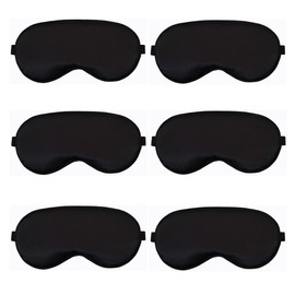 Wanfoou 6 Pack Sleep Mask, Silk Sleep Mask, Super Soft Eye Masks with Adjustable Strap, Silk Eye Cover Soft Satin Blindfold Elastic Strap Night Eyeshade Travel Nap for Women Men
