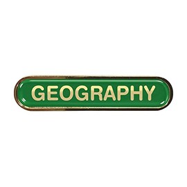 Capricornone Geography Gel Domed Green School Bar Badge