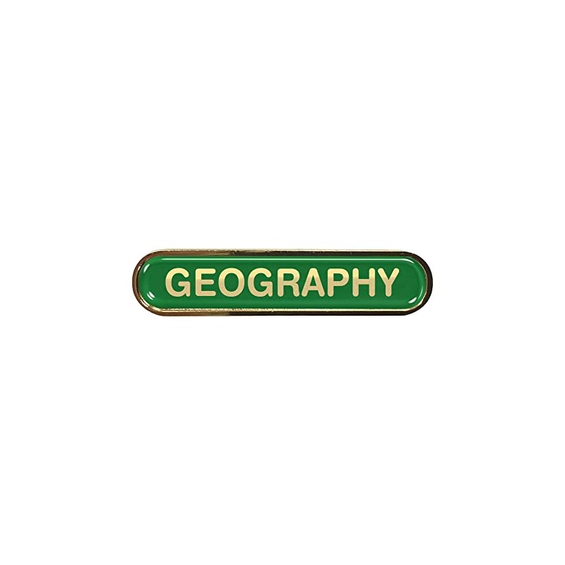 Capricornone Geography Gel Domed Green School Bar Badge