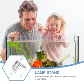 Totority Fish Tank Lighting Holder Bracket Support Aquarium Light Rack LED Light Lamp Aquarium Light Stand Kit Silver