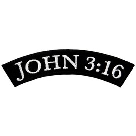 John 3:16 Patch Religious Embroidered Iron-On Christian Biker Rocker Emblem