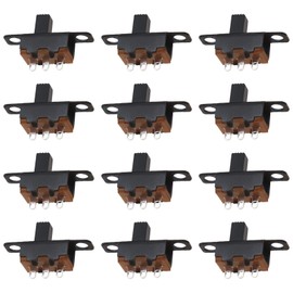 ECSiNG 50PCS Mini Panel Slide Switch 3 Pin 2 Position 0.5A 50V Micro Miniature Latching Toggle Switch SS12F15 for Electronic Toys Lighting Fixtures