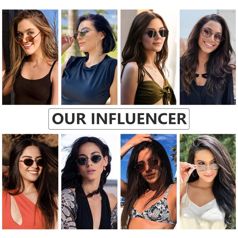 ZENOTTIC Mini Cool Octagonal Sunglasses Women Men Polarised Metal Frame