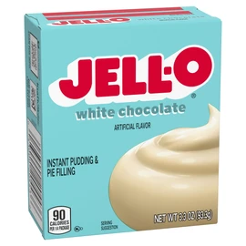 Jell-O Instant Pudding & Pie Filling Mix, White Chocolate Flavored, Fat Free, Quick & Easy Dessert, 3.3 oz (Pack of 4)