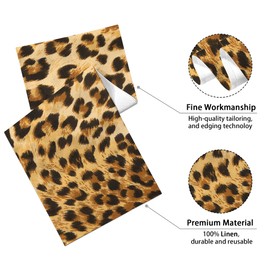 Linen Leopard Print Table Runner 13x71 Inch Farmhouse Western Leopard Decor Runners Table Decorations Rustic Coffee Table Runner for Home Kitchen Dining Room