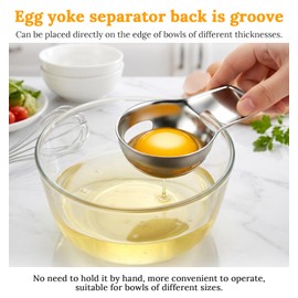 Egg Separator for Raw Eggs, Eggs Separators Tool Food Grade Stainless Steel Egg Yolk Separator – Kitchen Baking Gadgets