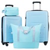 Merax Luggage Set Hardside Suitcase Bag, Light Blue, 20/24 Inch
