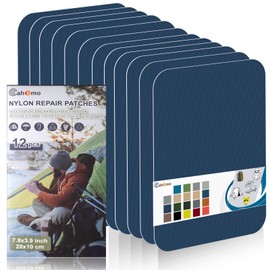 12 PCS Nylon Repair Patch Kit - Self Adhesive Nylon Fabric Tape for Tent, Umbrella, Down Jackets, Sleeping Bag, Knapsack (Dark Blue)