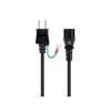 Monoprice 101310 18AWG Japan Power Cord Cable with Ground, Black