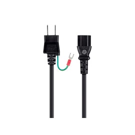 Monoprice 101310 18AWG Japan Power Cord Cable with Ground, Black
