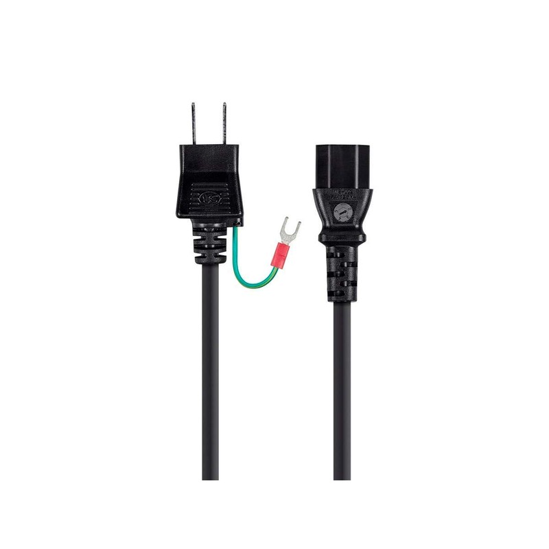 Monoprice 101310 18AWG Japan Power Cord Cable with Ground, Black