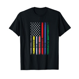 First Responder American Flag EMS POLICE NURSE MILATARY FIRE T-Shirt