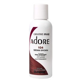 Adore Semi-Permanent Haircolor #104 Sienna Brown 4 Ounce (118ml) (2 Pack)
