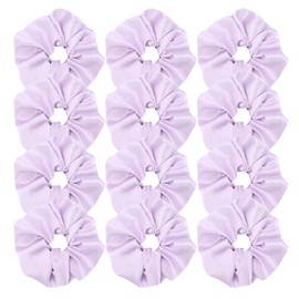 12 Coleteros Extragrandes De Satén De Seda Para Mujer, Pulseras, Bandas Elásticas Para Sujetar Coletas, Accesorios Para Moños Grandes (12 Unidades Extragrandes - Lila)