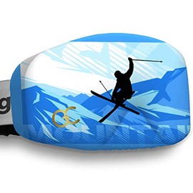 GogglesCover Premium: Protective ski and snowboard goggles cover, blue mountain design