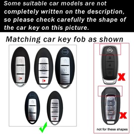 ontto ABS Fold Car Key Fob Cover Keyring Fit For Nissan T32 T31 J10 Infiniti EX J11 Qashqai Juke X-Trail Murano key Box keychain Key Shell Key Holder Accessories Protector 3/4 button black