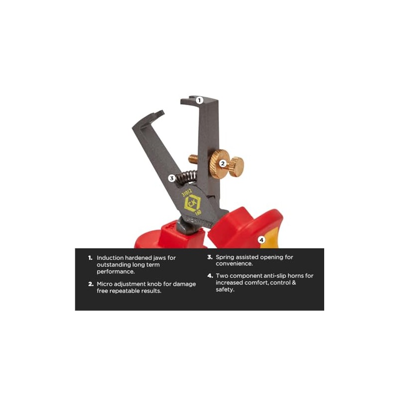 C.K 39074 Redline VDE Wire Stripping Pliers 160mm