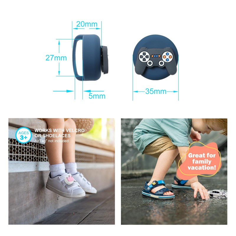 WALLFID Airtag Holder for Kids Shoes, 4 Cases and 16