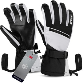 Unigear Men’s / Women’s Ski Gloves, Waterproof Non-Slip Winter Sports Gloves for Skiing, Snowboarding, Ice Skating, Hiking, beige, xl