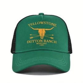 YELLOWSTONE CAP YELLOWSTONE DUTTON RANCH BASEBALL CAP - Color: KELLEY GREEN