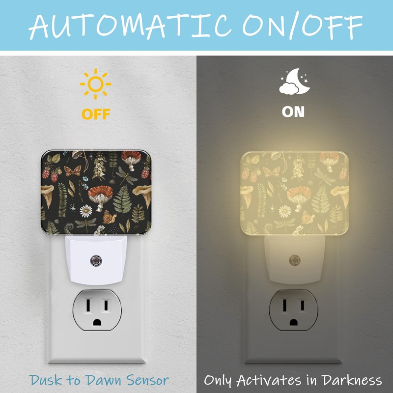 AKKAVNIA Night Light Forest Plants Witchcraft Plug-in Wall LED Night