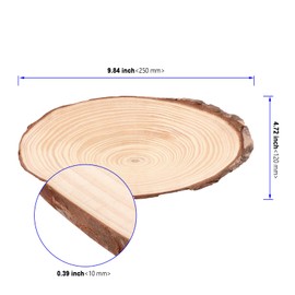 KOHAND 10 PCS Oval Natural Wood Slices, 10 inch Unfinished Natural Wood Pieces with Bark, Oval Craft Wood Slices for Tables Centerpieces,Wooden Sliced Coasters