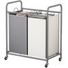 SUOERNUO Laundry Sorter Basket 2 Bag Laundry Hamper Cart with