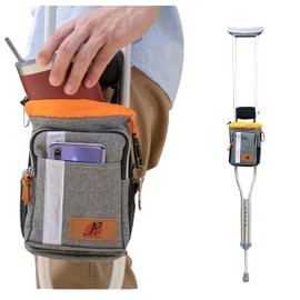 Pf Underarm Crutch Carrying Pouch Bag with Soft Padded Hand Grip - Underarm Crutch Accessories for Standard or Youth-Sized Crutches