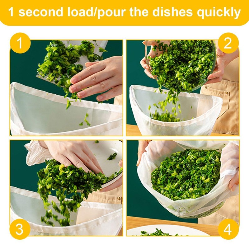 MEMOFYND 5 Pieces Filter Bag, White Drawstring Filter Cloth, Multi-Functional