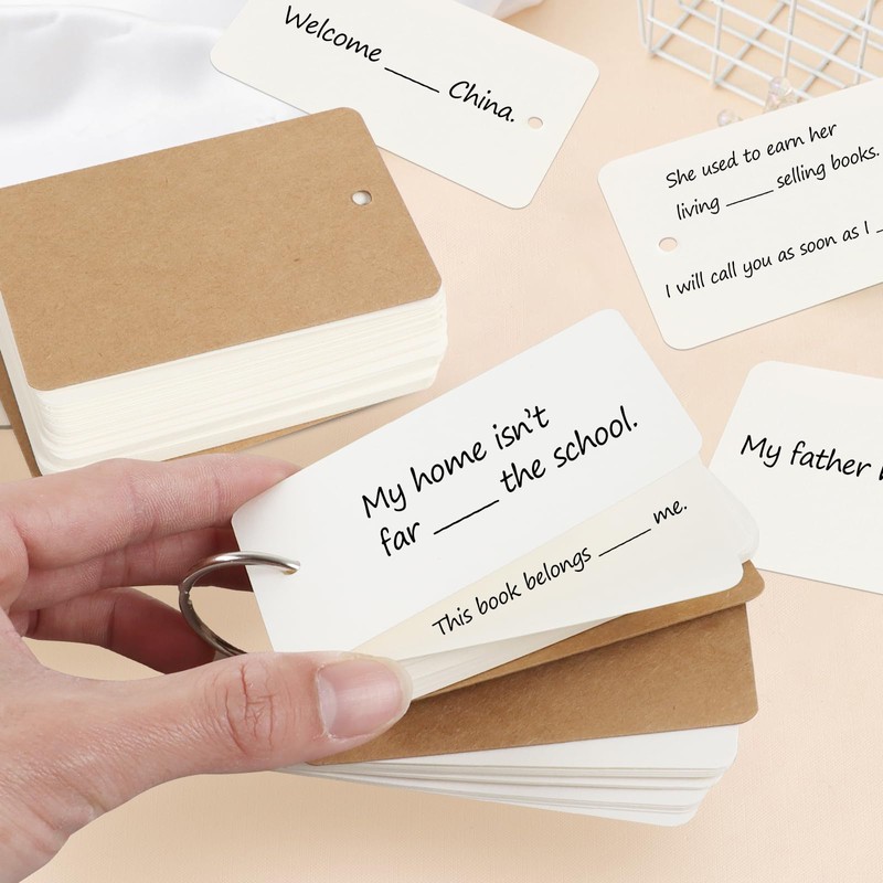 300 Blank Notebooks, Mini Word Card with Keychain, Vocabulary Book