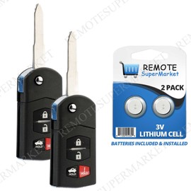RemoteSuperMarket 2 Replacement for Mazda 05-10 6 Sedan 06-08 MX-5 Miata 04-11 RX-8 Remote Key Fob