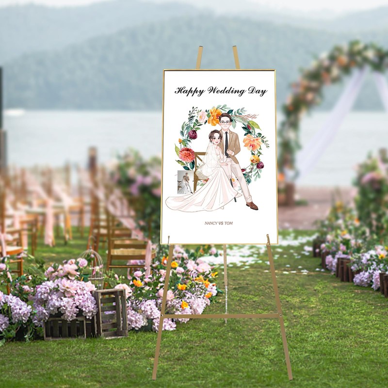 2 Pack Easel Stands Floor Easel Foldable Display Stand Height