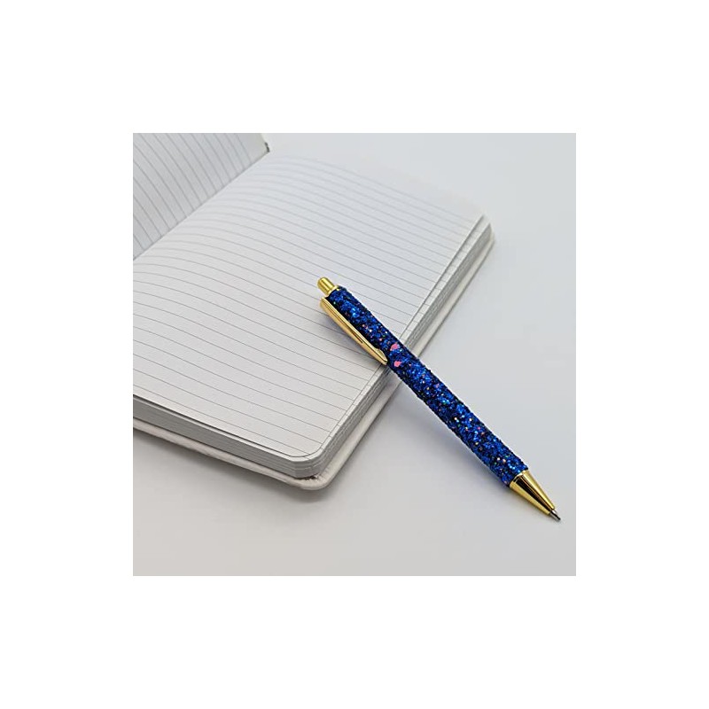 Merangue Sparkly Retractable Ballpoint Pen with Gold Accents, Medium, 1.0mm,