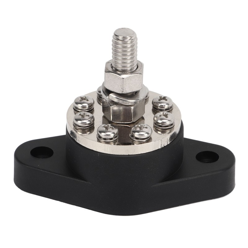 Distribution Stud Junction Post Black 3/8in 300A with Transparent Cover