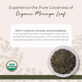 Starwest Botanicals Organic Moringa Leaf - Herb for Tea, Capsules, Juice, & Smoothies, Natural Source of Antioxidants, Cut & Sifted, Certified Kosher, Non GMO - 4 oz Pouch