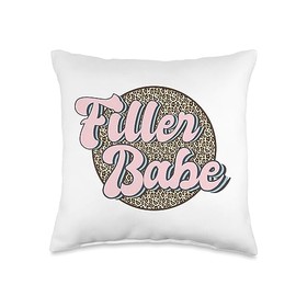 Filler Babe Leopard Nurse Injector & Med Spa Pun Filler Babe Medical Spa Leopard Nurse Injector Throw Pillow, 16x16, Multicolor