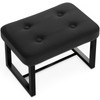 ITSST Small Ottoman，Foot Rest Stool,Leather Step Stool for Under Desk,Rectangular