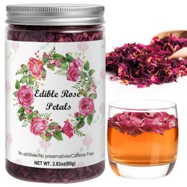 2.83Oz Dried Edible Rose Petals, 100% Natural Culinary Grade Roses for Cocktail Garnish, Tea, Baking, flower sprinkles & Wedding Cakes, Gourmet Cooking, Dessert Decoration, DIY Bath Salts