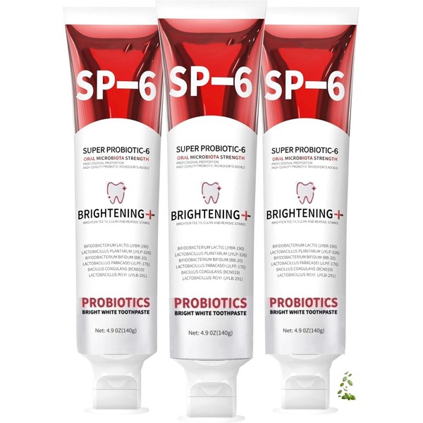 Sp-6 Probiotic,WhiteningToothpaste,ContainingProbiotic Whitening Fluorine-Free, Refreshing Mint Flavor, Whitening Toothpaste (3PC)