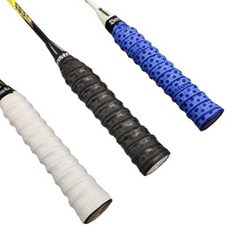 Senston Racket Overgrips Anti-Slip Tennis Badminton Pickleball Racquet Grip Tape 3 Pack, Black/White/Blue