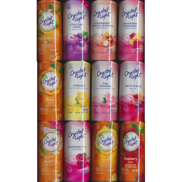 Crystal Light Drink Mix Variety Pack with 12 Flavors ~ (Pack of 12)
