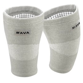 MAVA Knee Support for Women and Men: Reflexology Knee Brace, Joint Comfort, Swelling & Comfort. Non-Slip Design and Enhanced Circulation (Grey, Small)