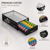 Coffee Pod Holder Drawer with Glass Top – Sleek Black