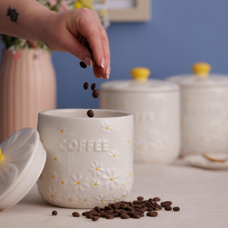 Price & Kensington Ceramic Tea, Coffee and Sugar Canisters Set,