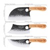 MONGSEW 3PCS Butcher Viking Knife Set, Hand Forged 7" Serbian