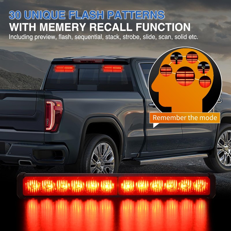 Nilight 24LED Emergency Strobe Traffic Advisor Light Bar 2 in