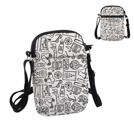 Pyoul Future Eye Doctor Geschenk Ophthalmologie Kritzeleien Crossbody Tasche Optiker Augenarzt Reisetasche Stilltasche Schultasche, Ophthalmology Doodles Cb