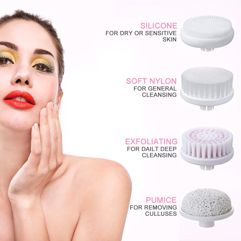 4 in 1 Waterproof Electric Cleansing Face Brush Include Detachable