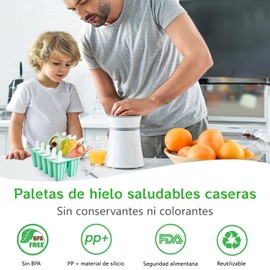RONSXY Molde para Paletas de Hielo con 10 Cavidades, Moldes de Silicona para Paletas y Helado con Cepillo de Limpieza y Embudo, Molde de Helado Reutilizable sin BPA y Fácil de liberar