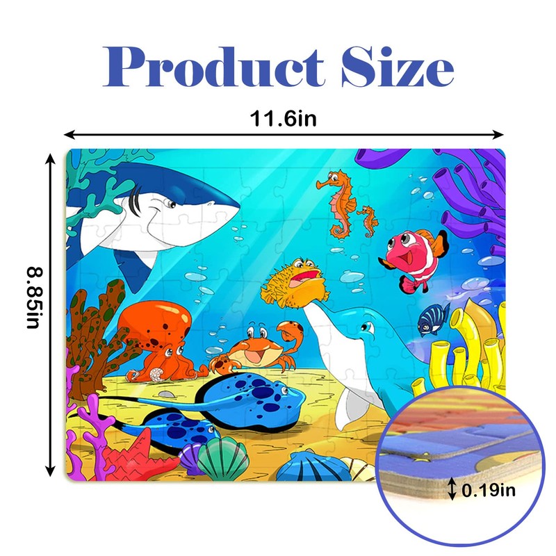 Puzzles for Kids Ages 4-8, 6 Pack Wooden Jigsaw Puzzles